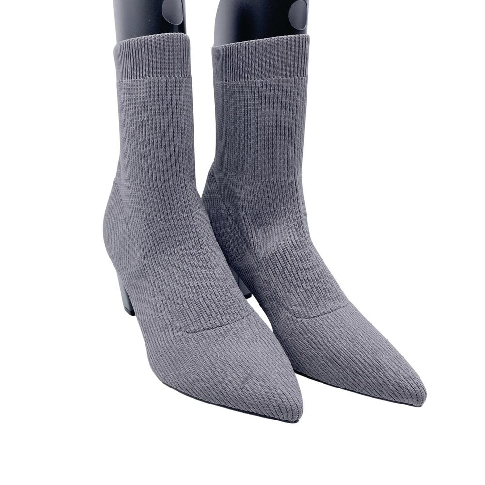 Calvin Klein Women's Finhy Knit Pointed Toe Boot Gray Size 9M
